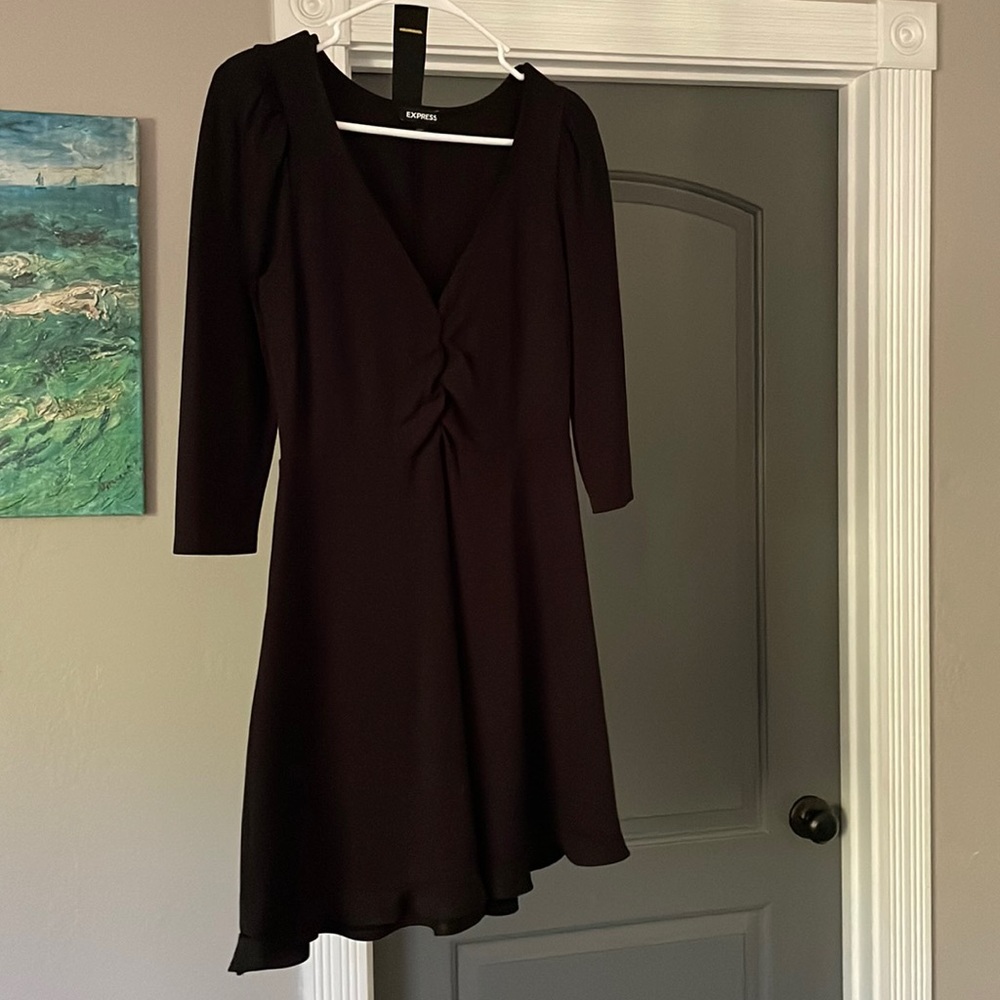 Express fit and flare dress with half sleeves